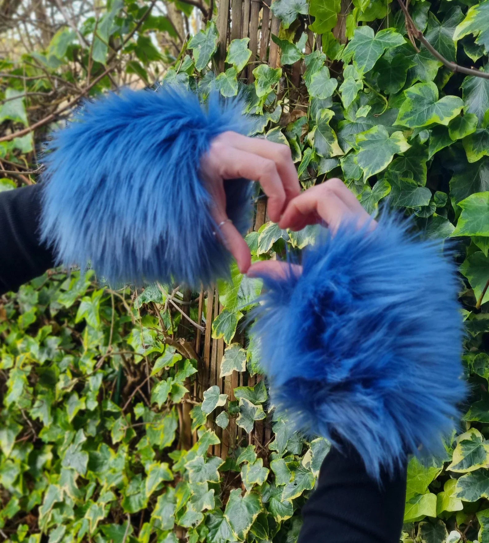 Fluffy Faux Fur Cuffs - Winter Wrist Warmers