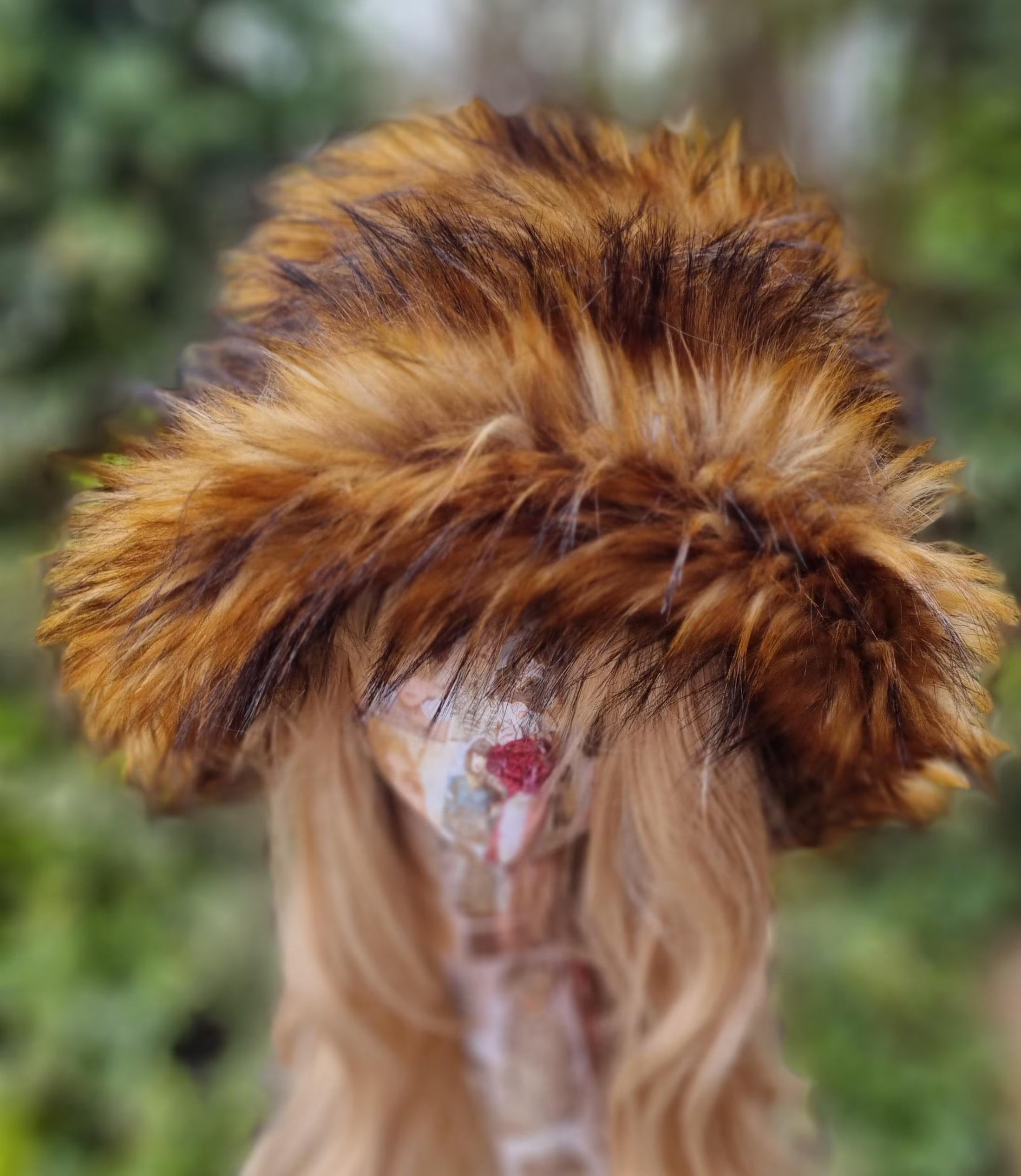 faux fur bucket hat in fox coloured fur fabric